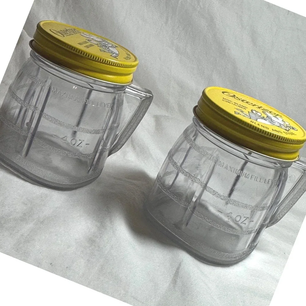 Osterizer Mini-Blend Container 4oz Clear Excellent Set of 2 With Lids